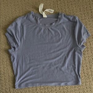 ALO Yoga Ribbed Lavender Crop Top